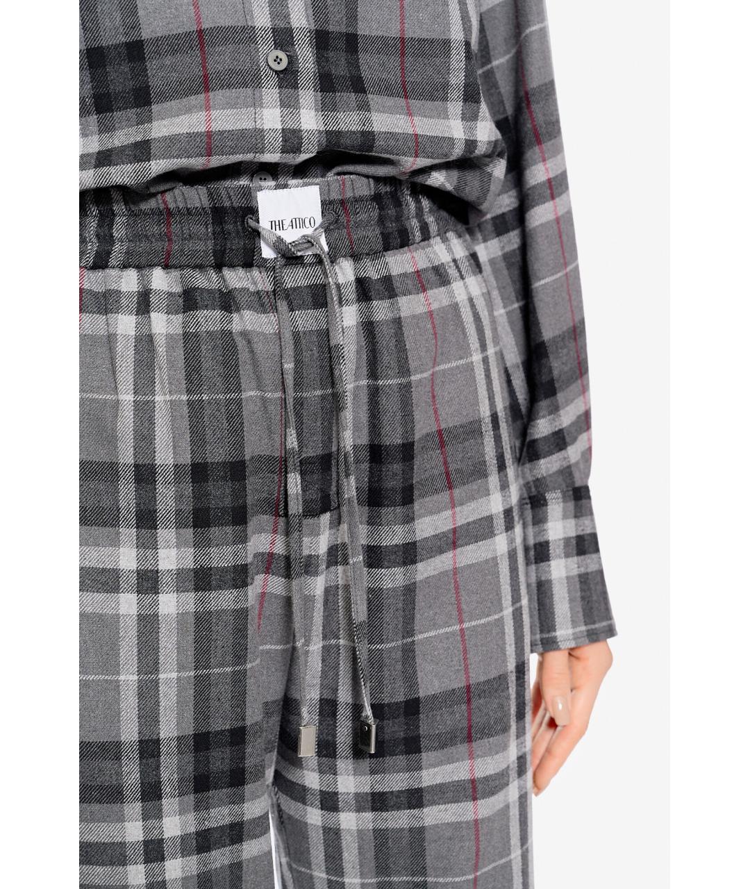 THE ATTICO Серые хлопковые прямые брюки, фото 5