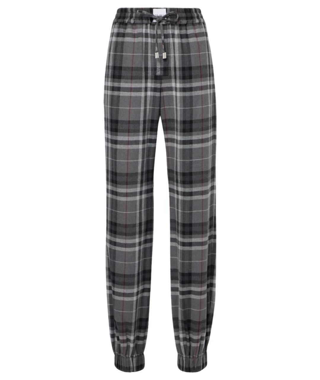 THE ATTICO Серые хлопковые прямые брюки, фото 1