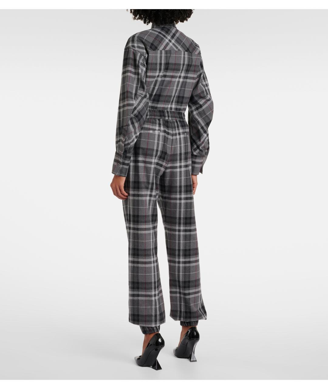 THE ATTICO Серые хлопковые прямые брюки, фото 3