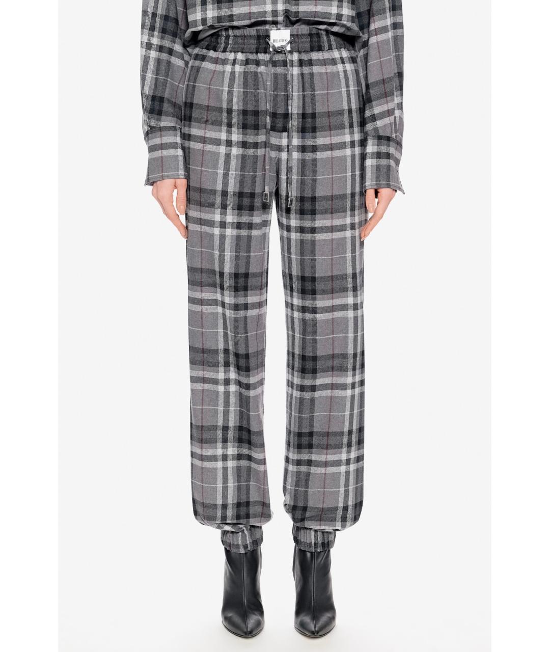 THE ATTICO Серые хлопковые прямые брюки, фото 6