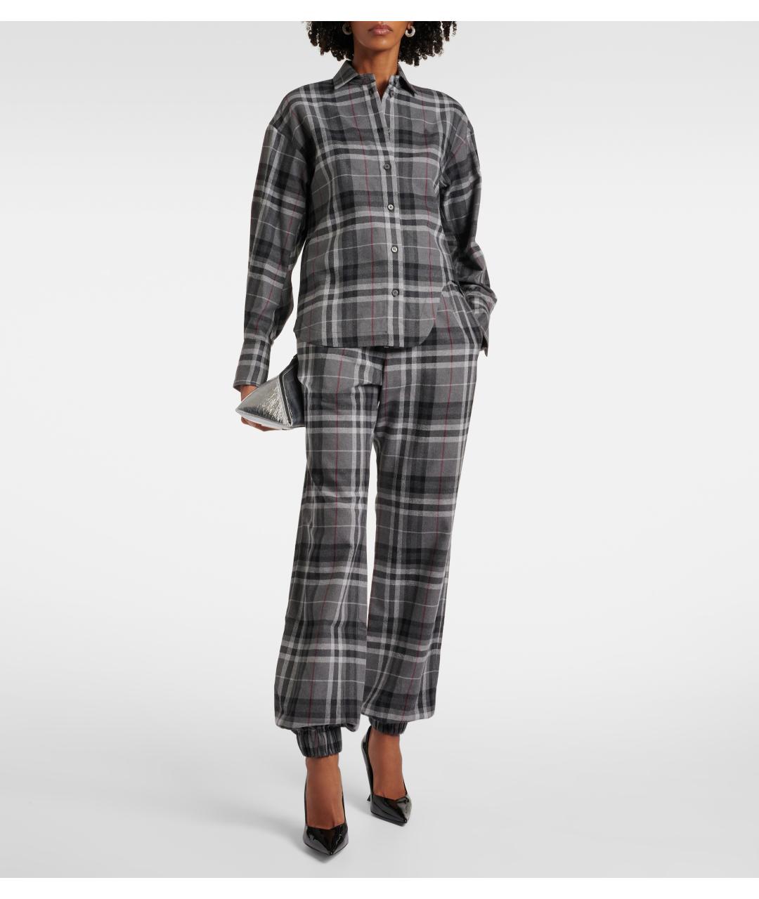 THE ATTICO Серые хлопковые прямые брюки, фото 2