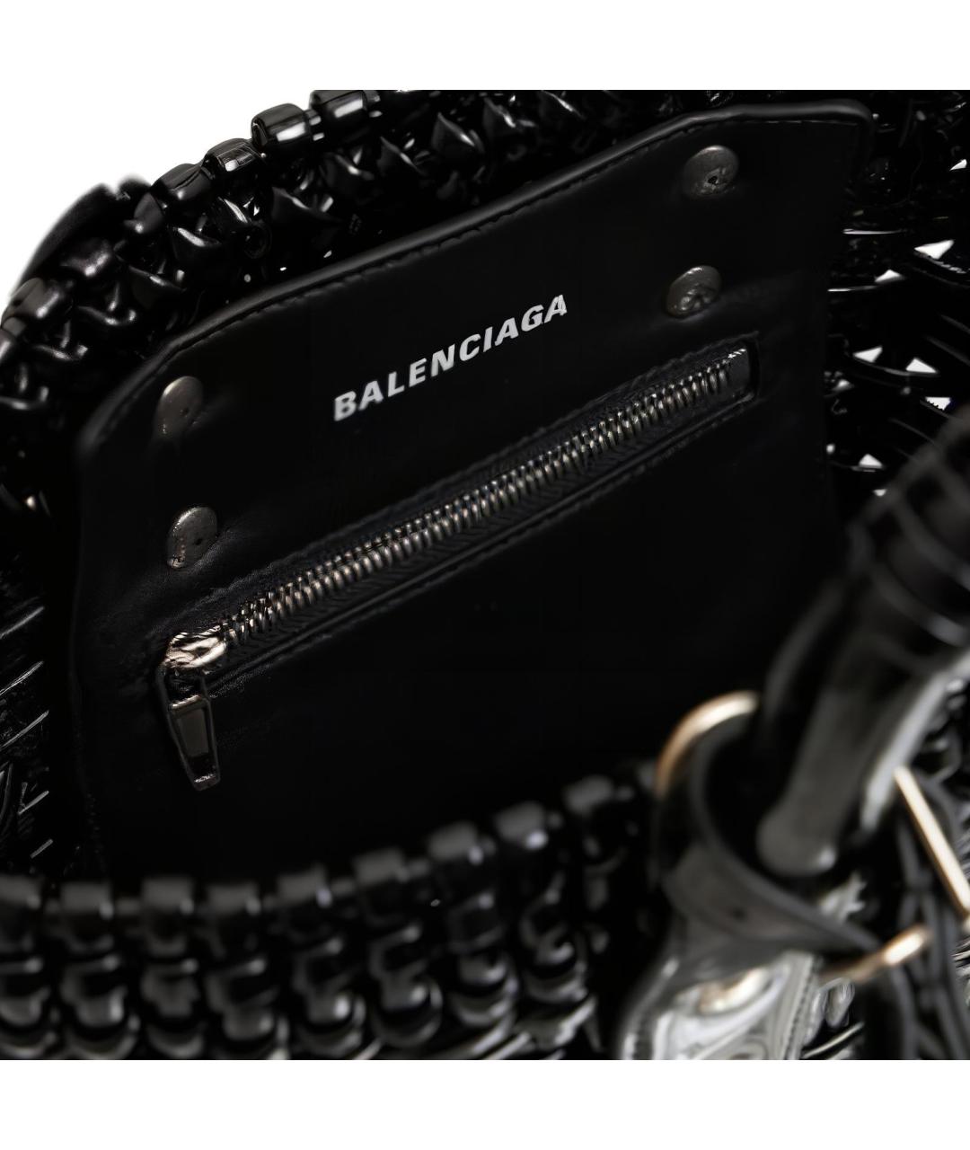 BALENCIAGA Черная пелетеная сумка через плечо, фото 4