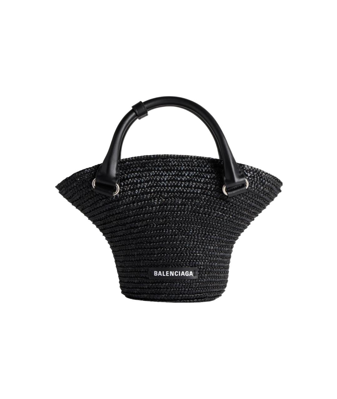 BALENCIAGA Черная пелетеная сумка через плечо, фото 1