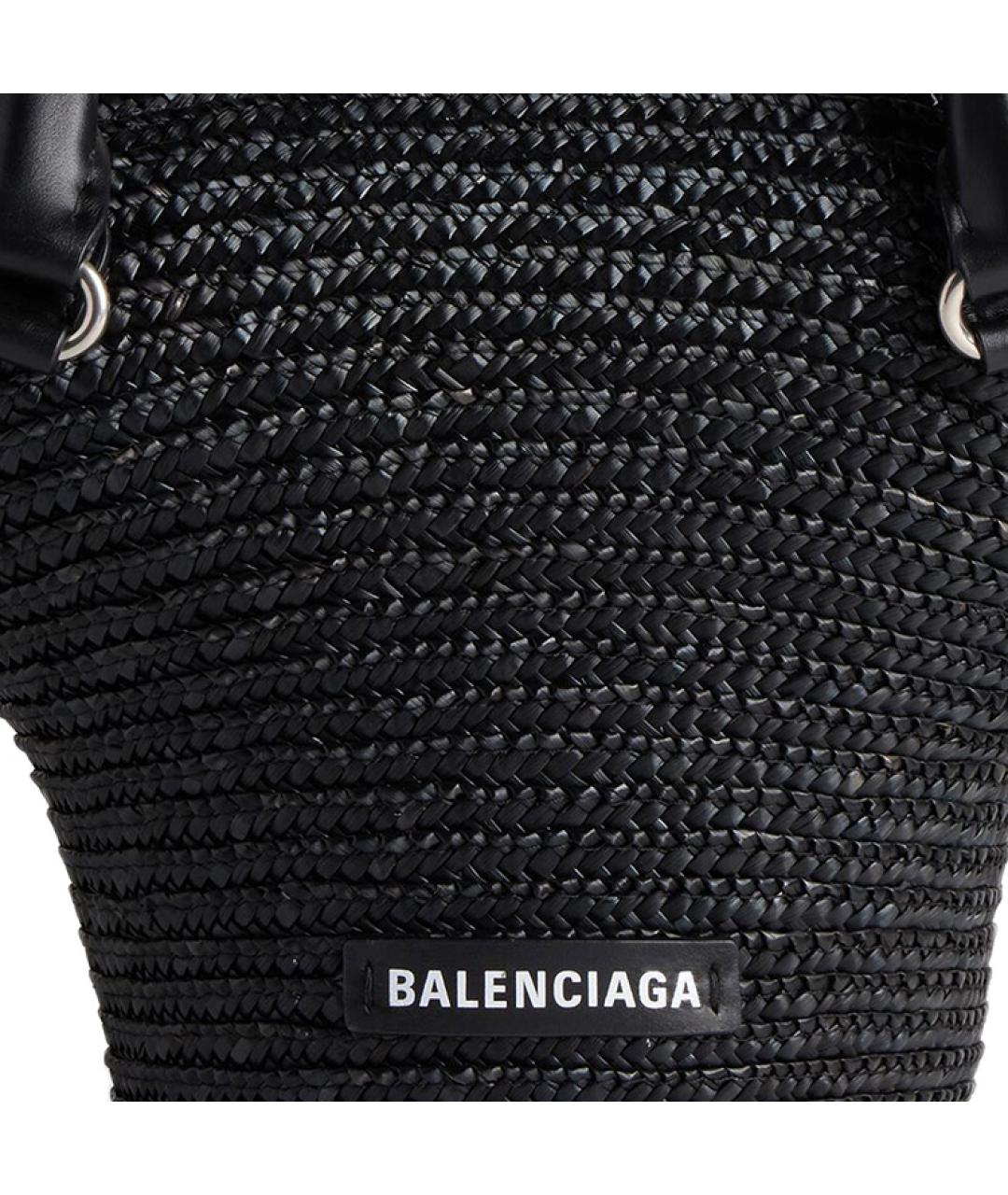 BALENCIAGA Черная пелетеная сумка через плечо, фото 6