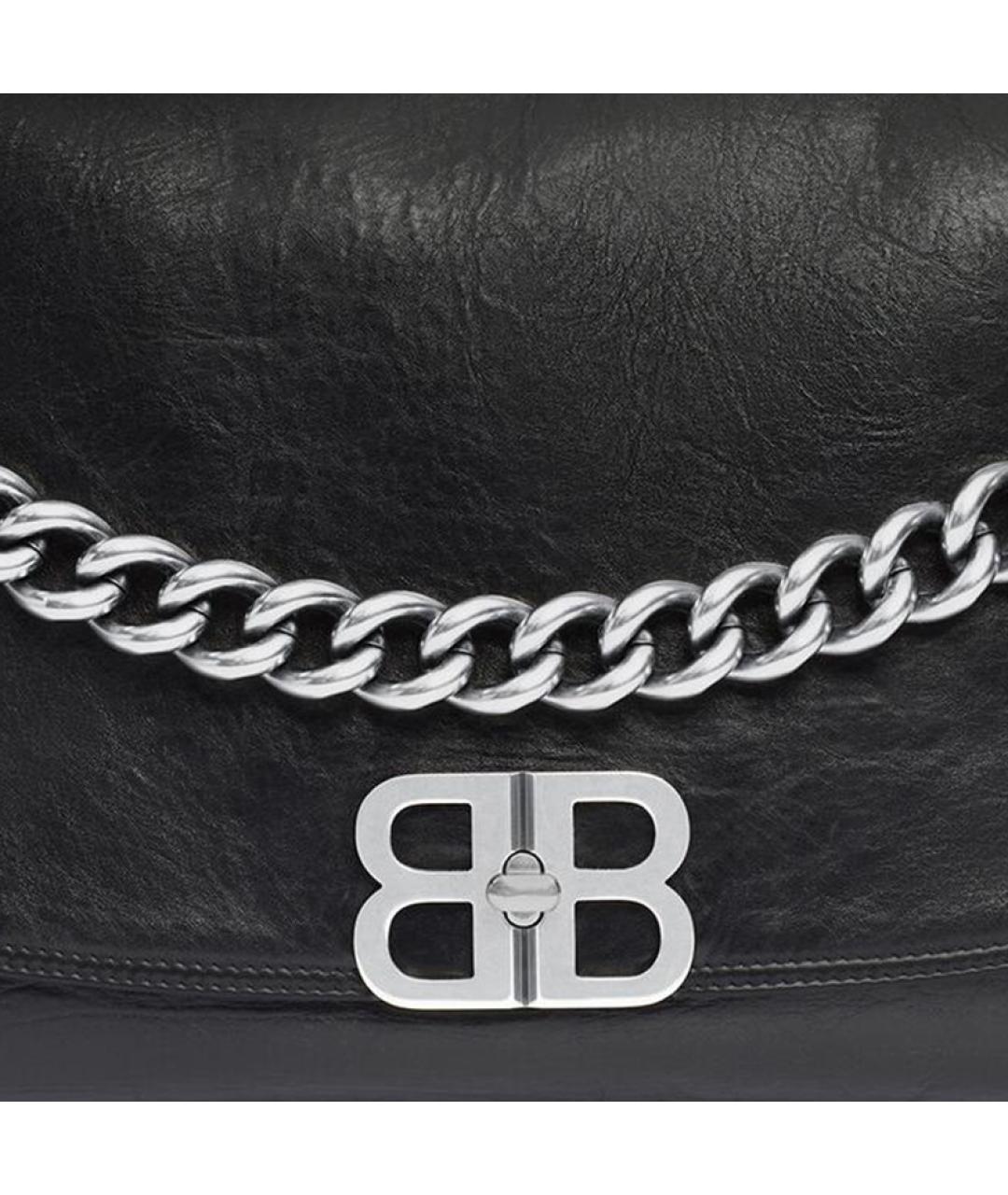 BALENCIAGA Черная кожаная сумка через плечо, фото 6