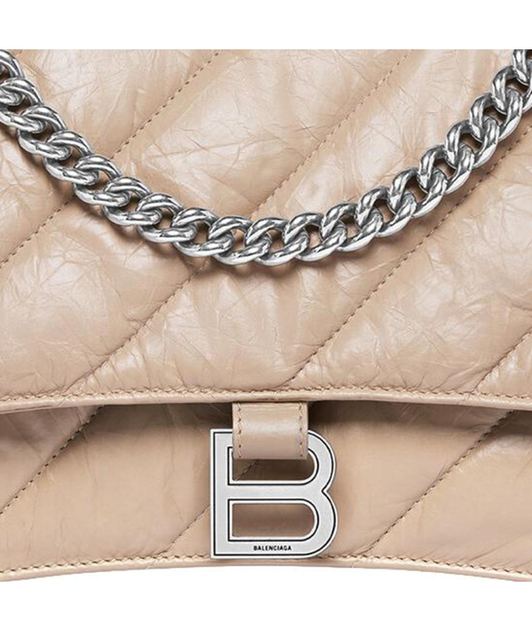 BALENCIAGA Бежевая кожаная сумка через плечо, фото 6