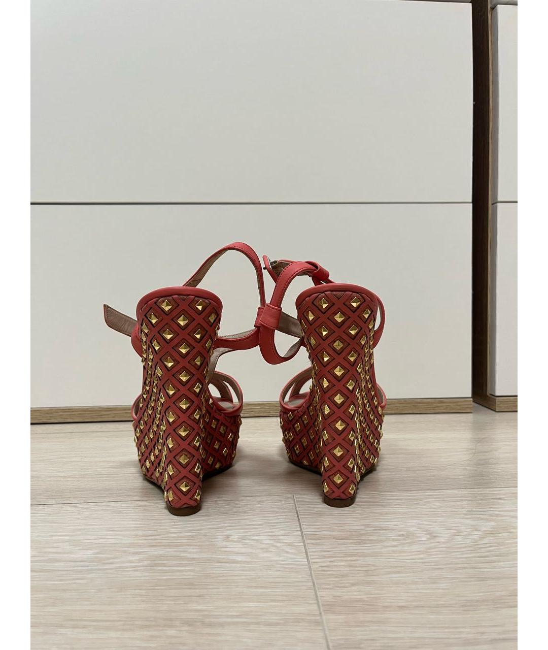 LE SILLA Коралловые нубуковые босоножки, фото 4