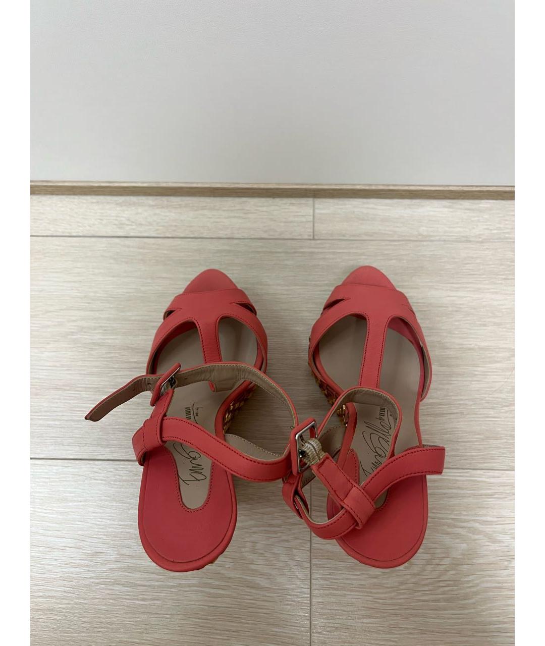 LE SILLA Коралловые нубуковые босоножки, фото 3