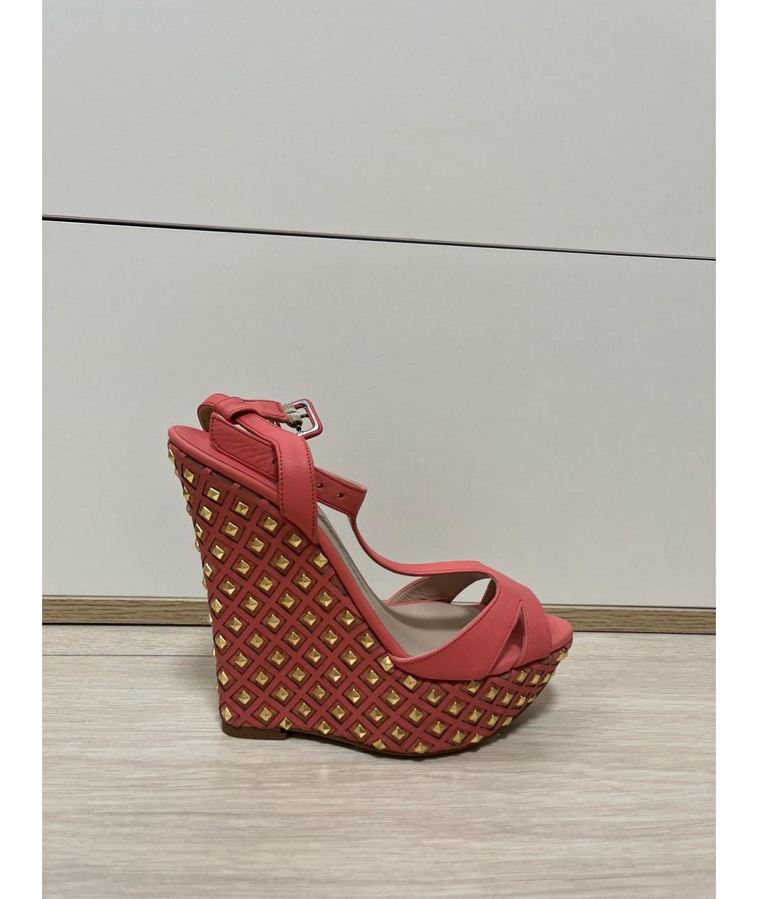 LE SILLA Коралловые нубуковые босоножки, фото 5