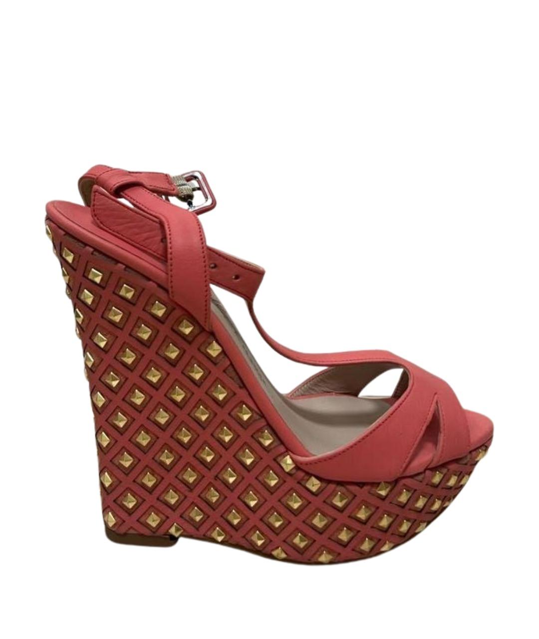 LE SILLA Коралловые нубуковые босоножки, фото 1