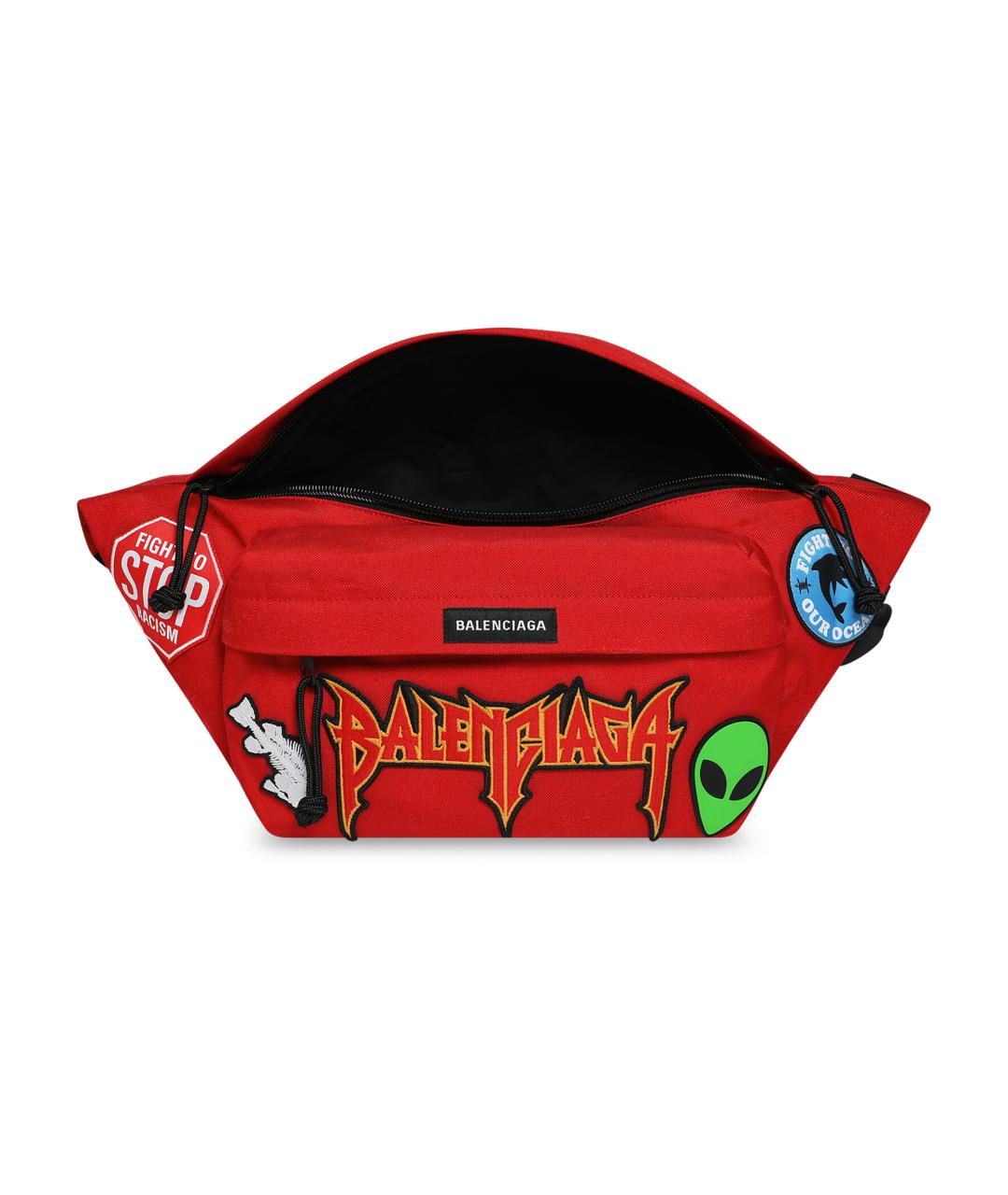 BALENCIAGA Красная тканевая поясная сумка, фото 5