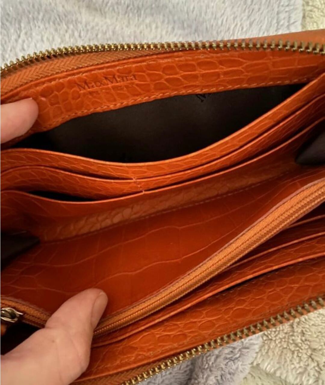 MAX MARA Оранжевый кожаный кошелек, фото 3