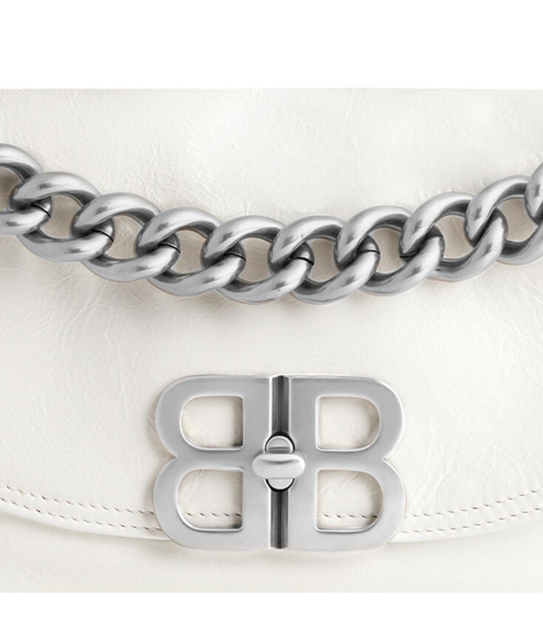 BALENCIAGA Белая кожаная сумка через плечо, фото 6