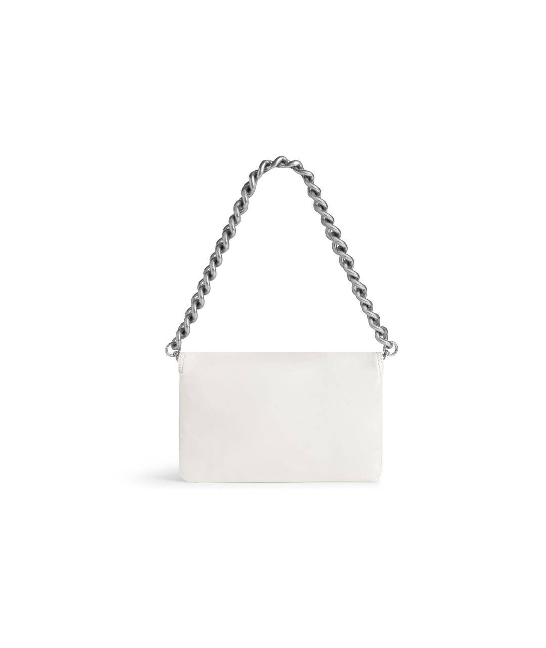 BALENCIAGA Белая кожаная сумка через плечо, фото 5