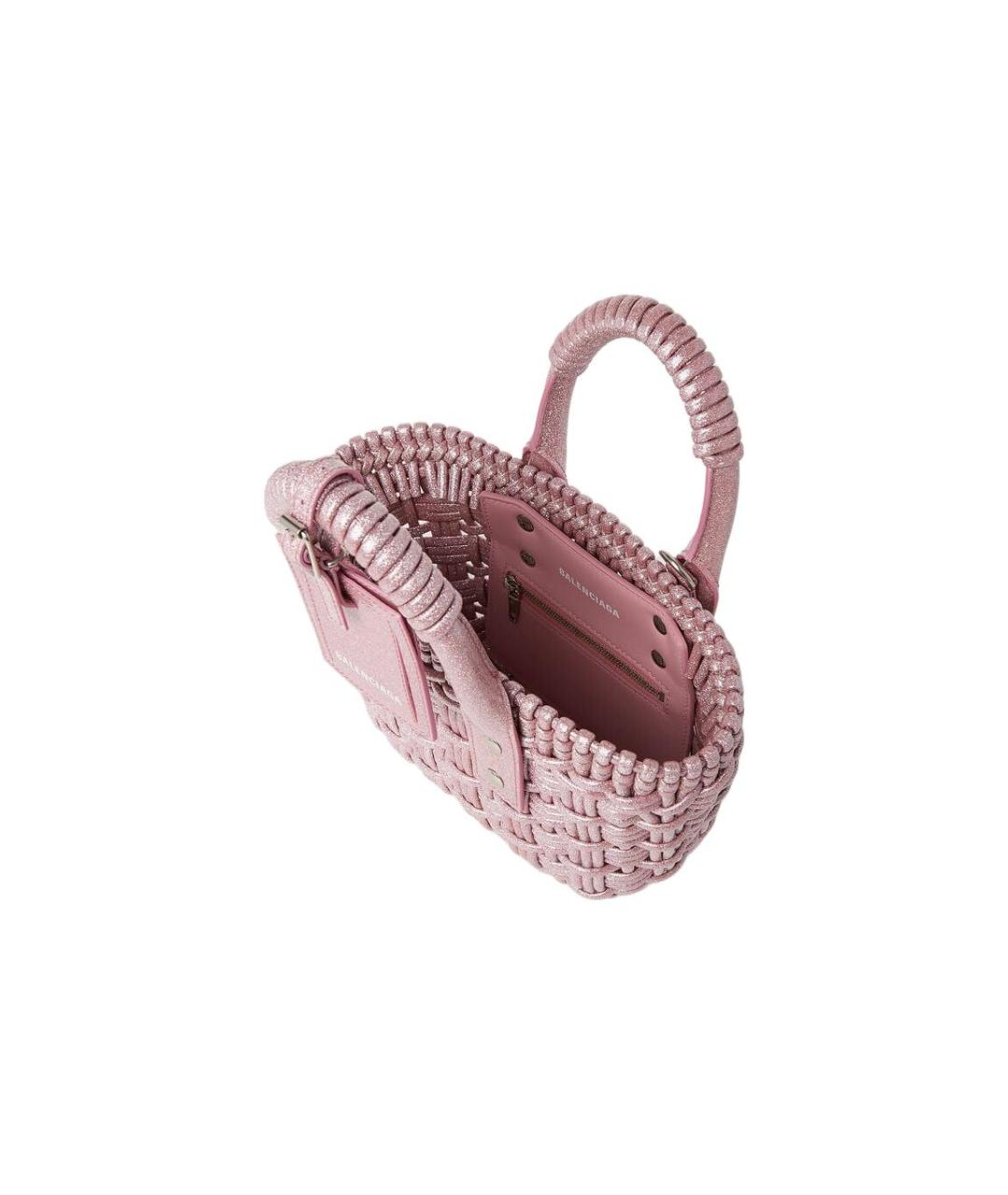 BALENCIAGA Розовая пелетеная сумка через плечо, фото 5