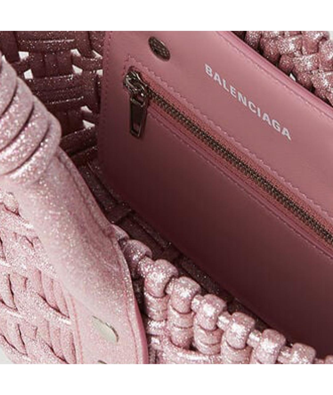BALENCIAGA Розовая пелетеная сумка через плечо, фото 7