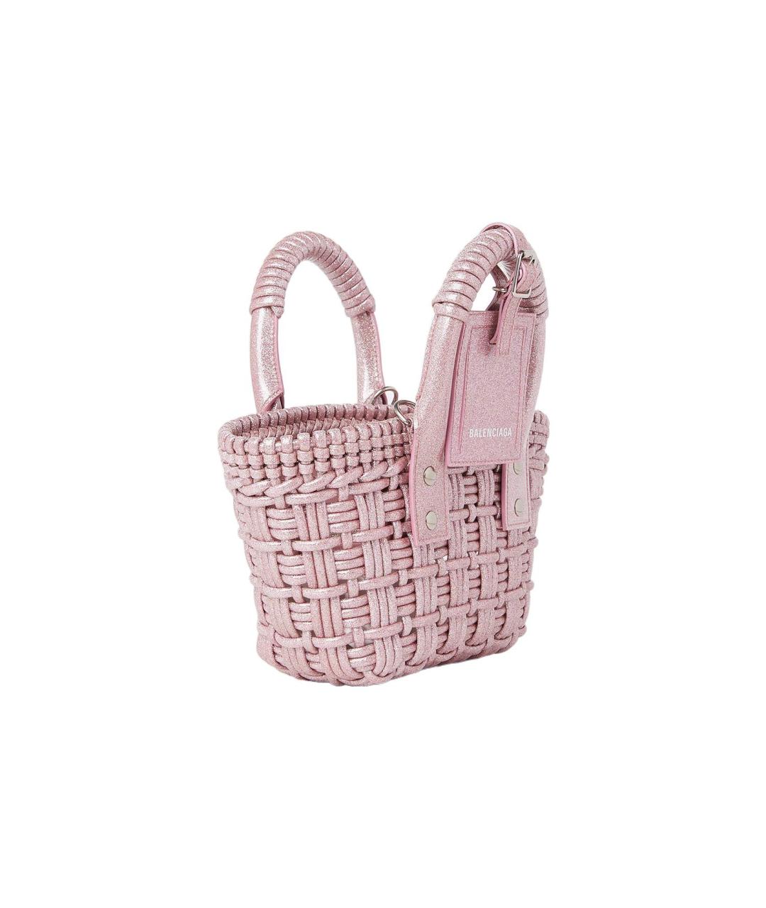 BALENCIAGA Розовая пелетеная сумка через плечо, фото 2