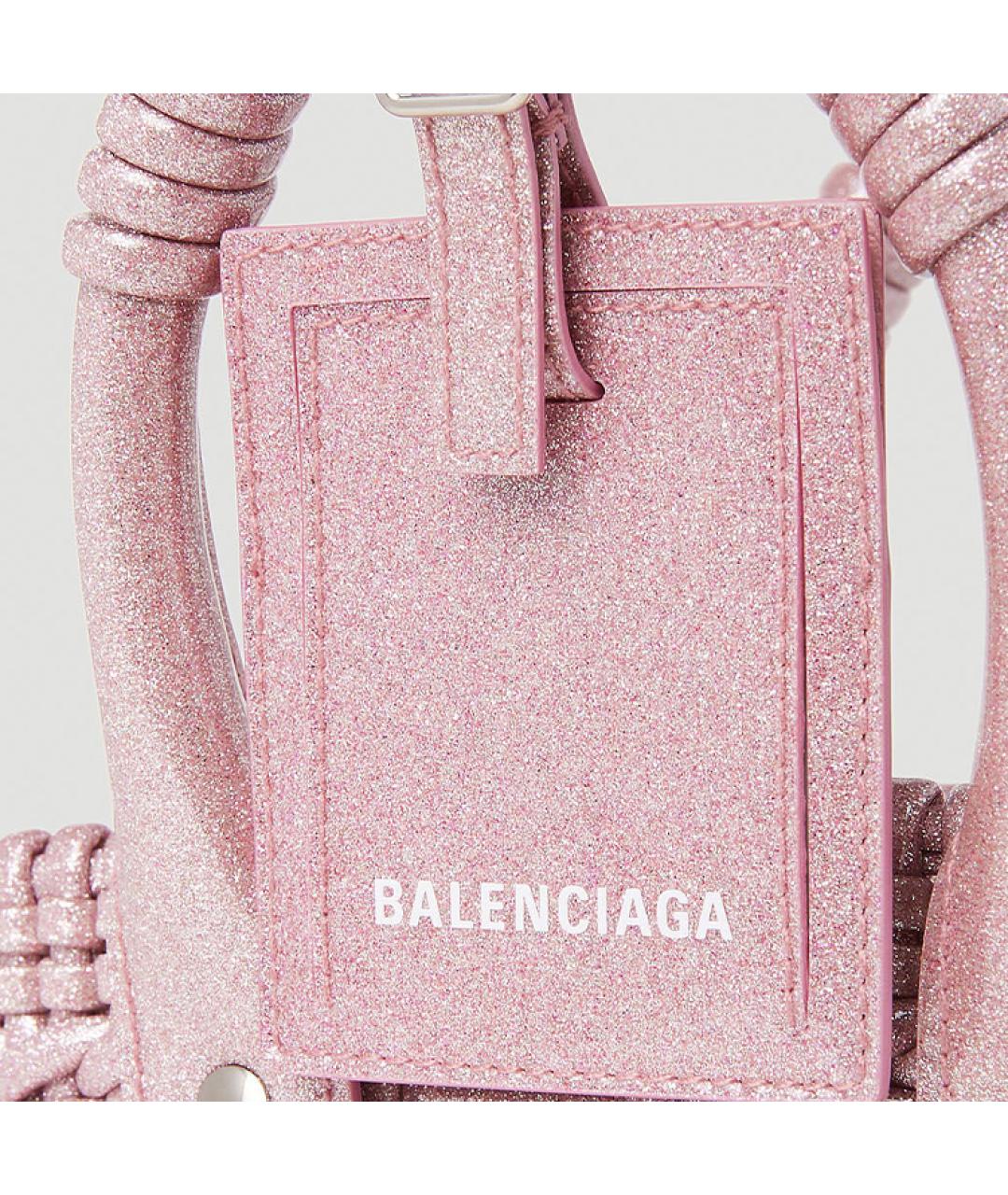 BALENCIAGA Розовая пелетеная сумка через плечо, фото 8