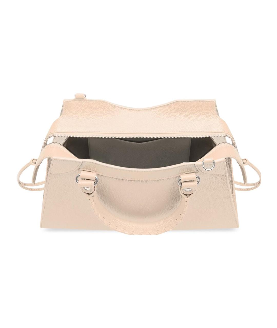 BALENCIAGA Бежевая кожаная сумка через плечо, фото 4