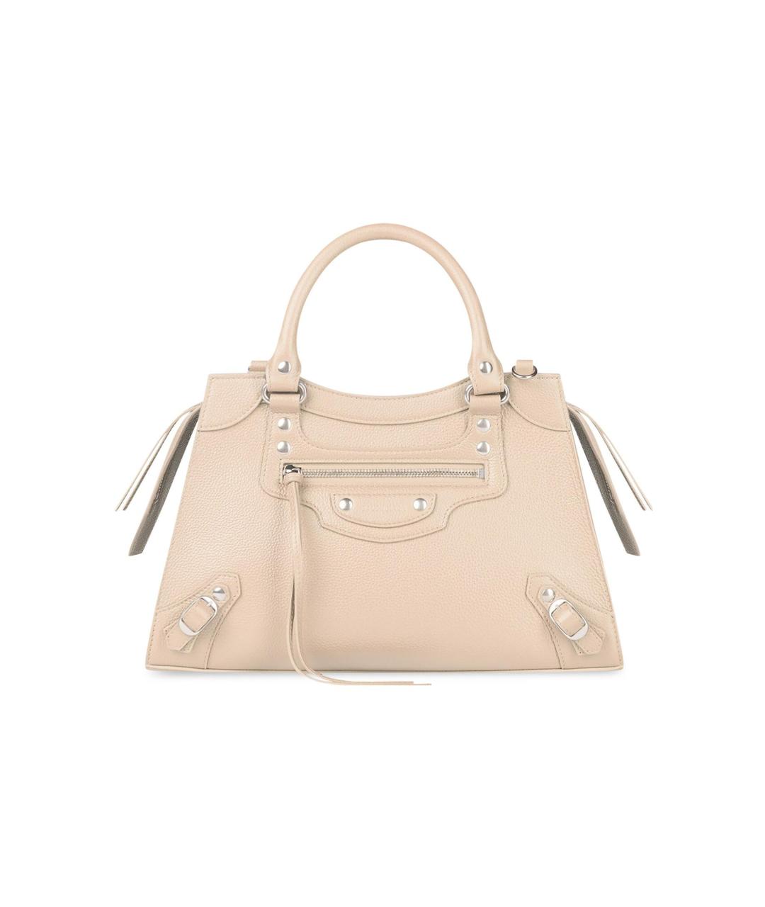 BALENCIAGA Бежевая кожаная сумка через плечо, фото 1