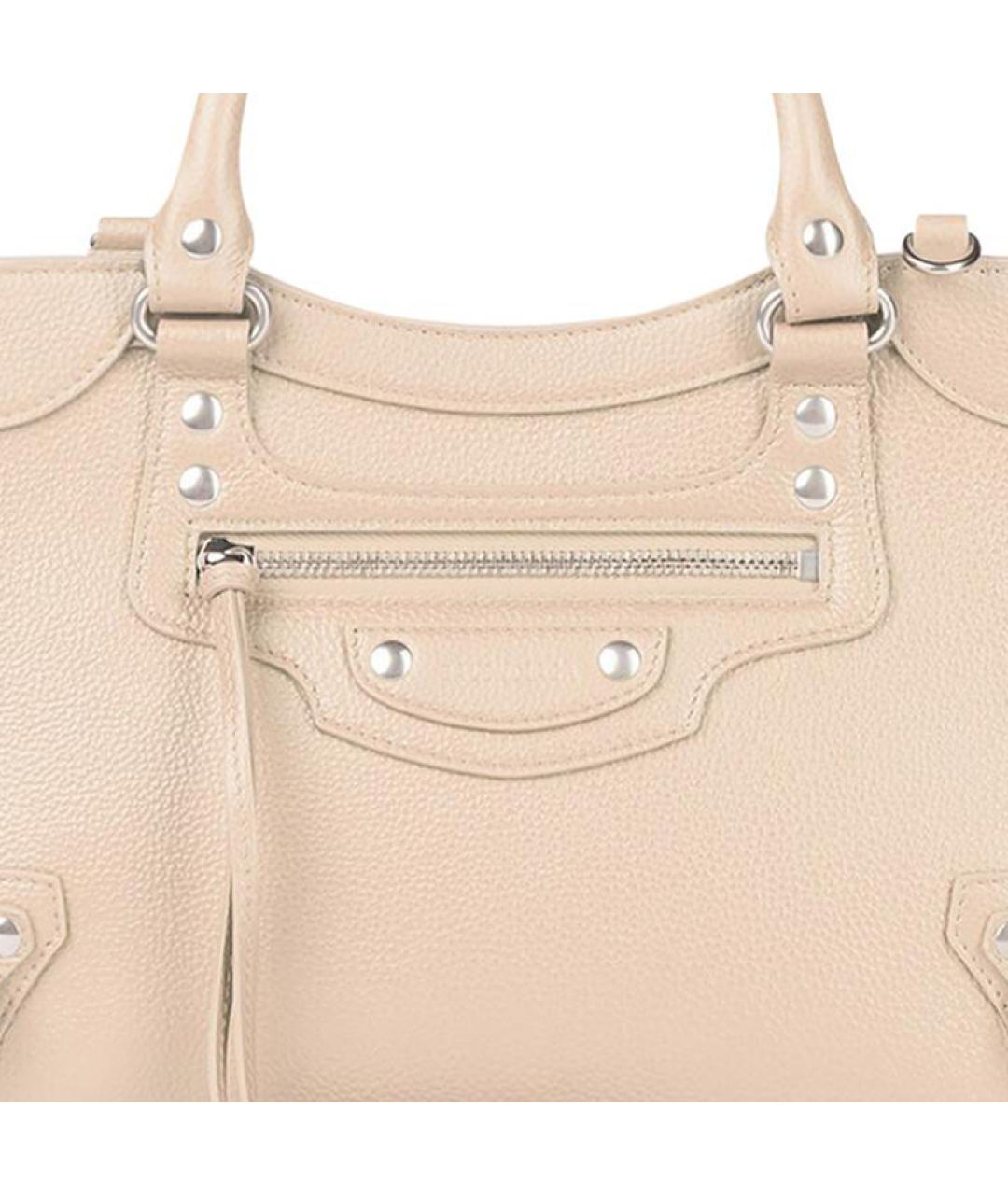 BALENCIAGA Бежевая кожаная сумка через плечо, фото 6