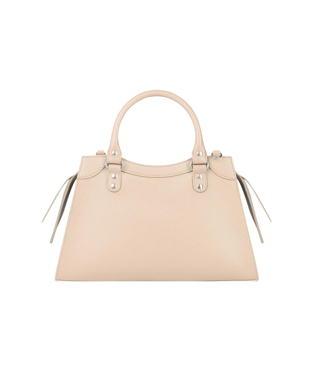 BALENCIAGA Бежевая кожаная сумка через плечо, фото 2