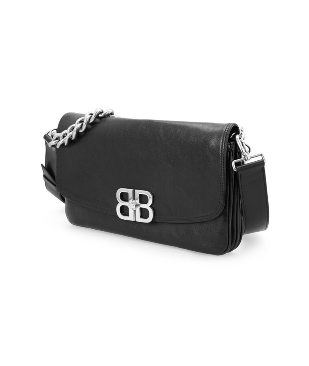 BALENCIAGA Черная кожаная сумка через плечо, фото 4