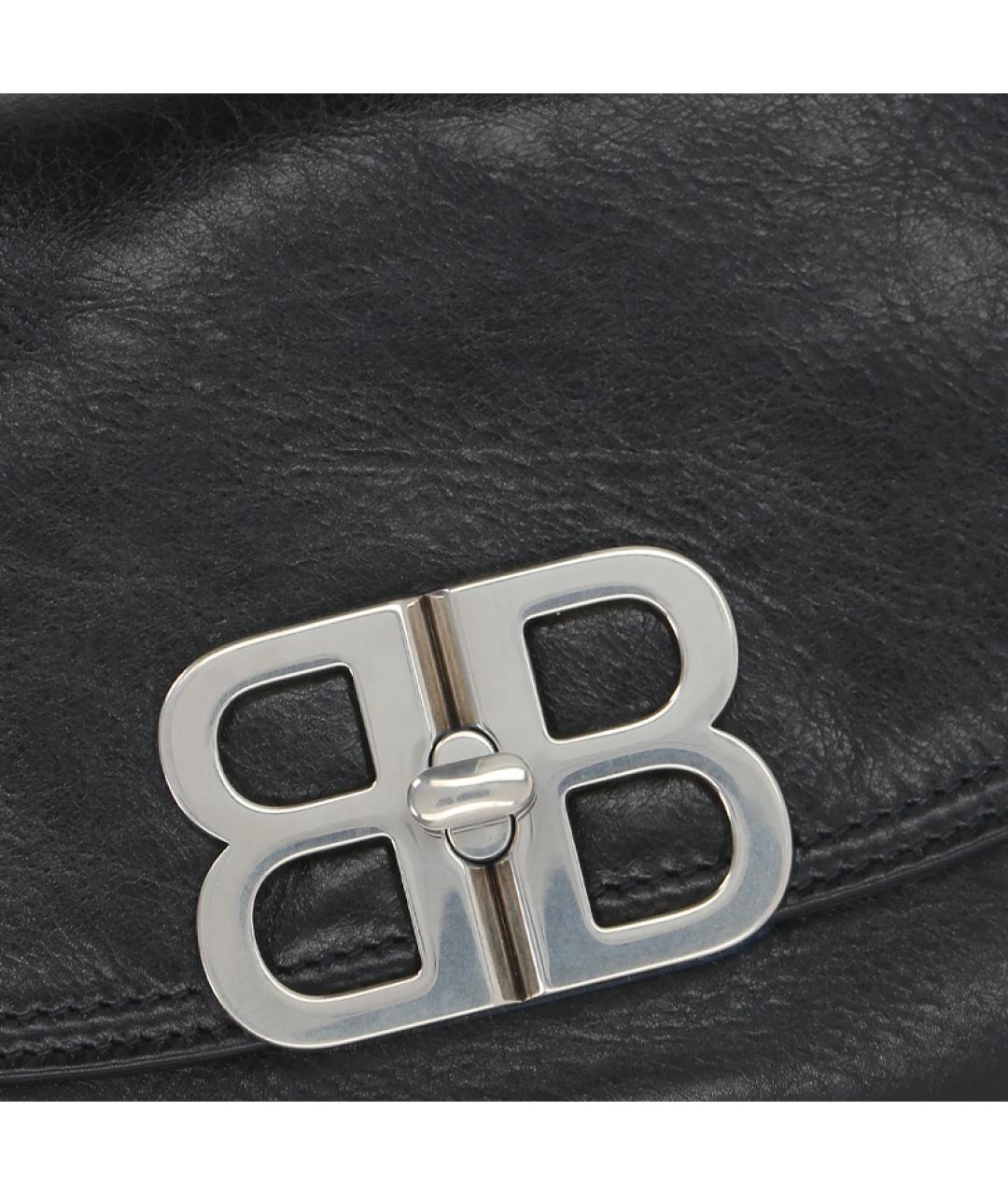 BALENCIAGA Черная кожаная сумка через плечо, фото 8