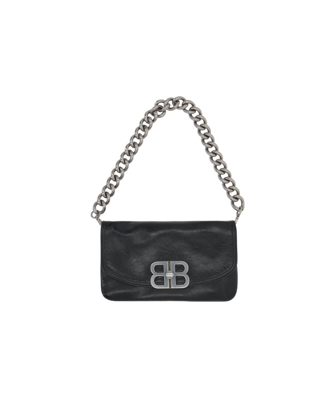 BALENCIAGA Черная кожаная сумка через плечо, фото 2