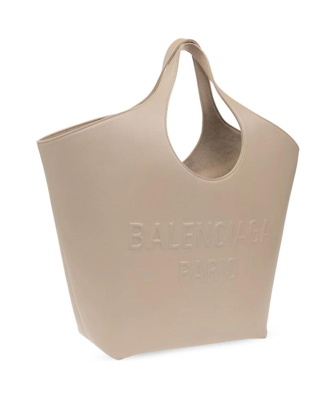 BALENCIAGA Бежевая кожаная сумка через плечо, фото 4