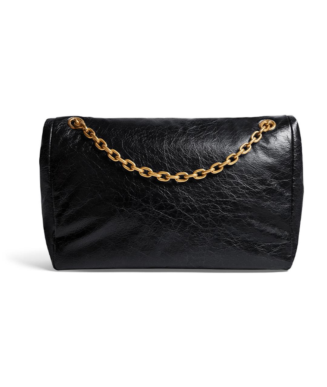 BALENCIAGA Черная кожаная сумка через плечо, фото 5