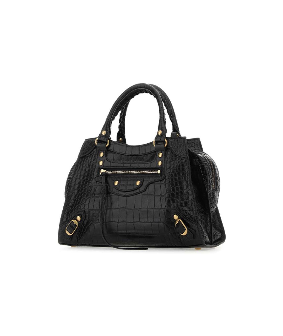 BALENCIAGA Черная кожаная сумка через плечо, фото 2