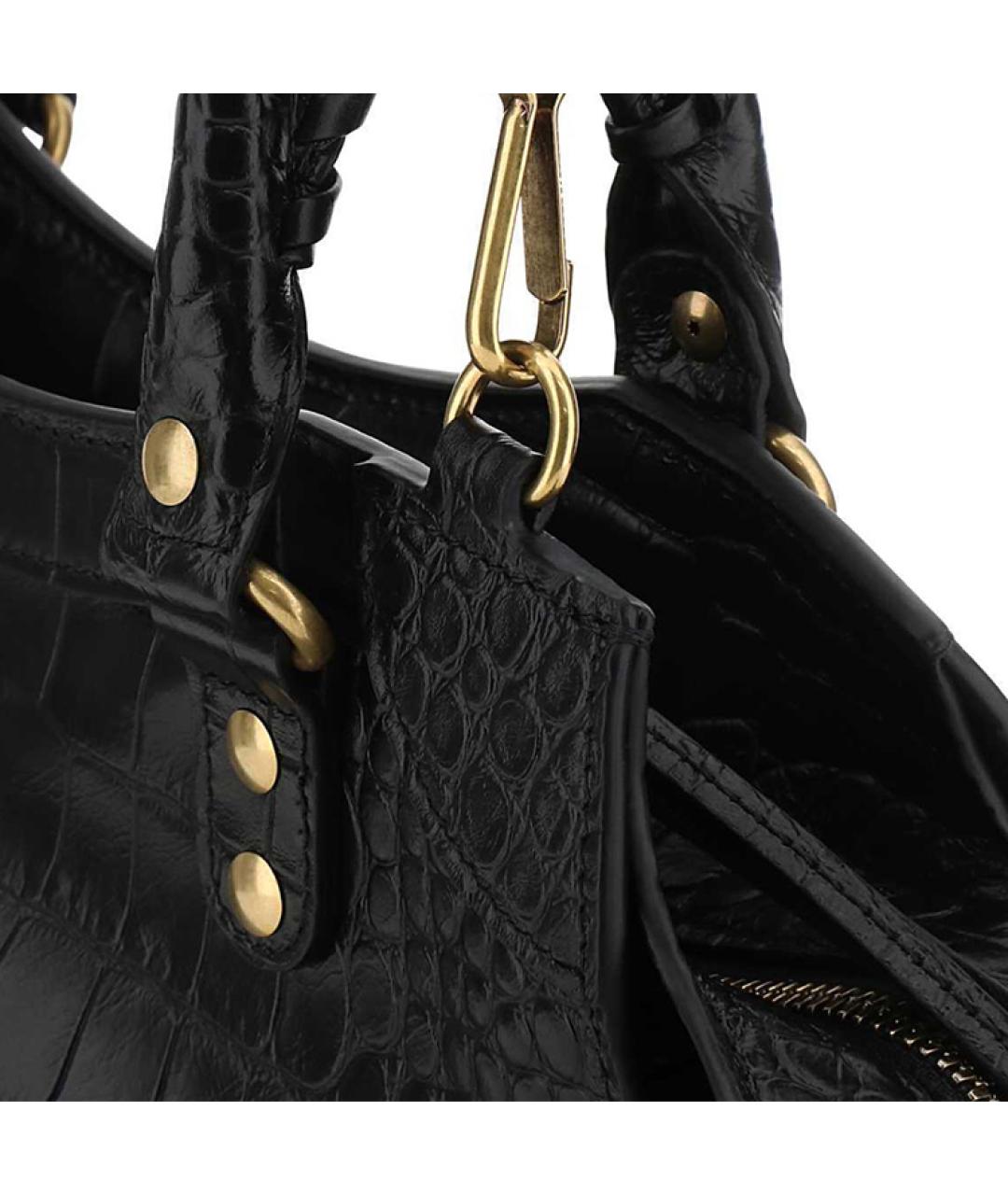 BALENCIAGA Черная кожаная сумка через плечо, фото 4