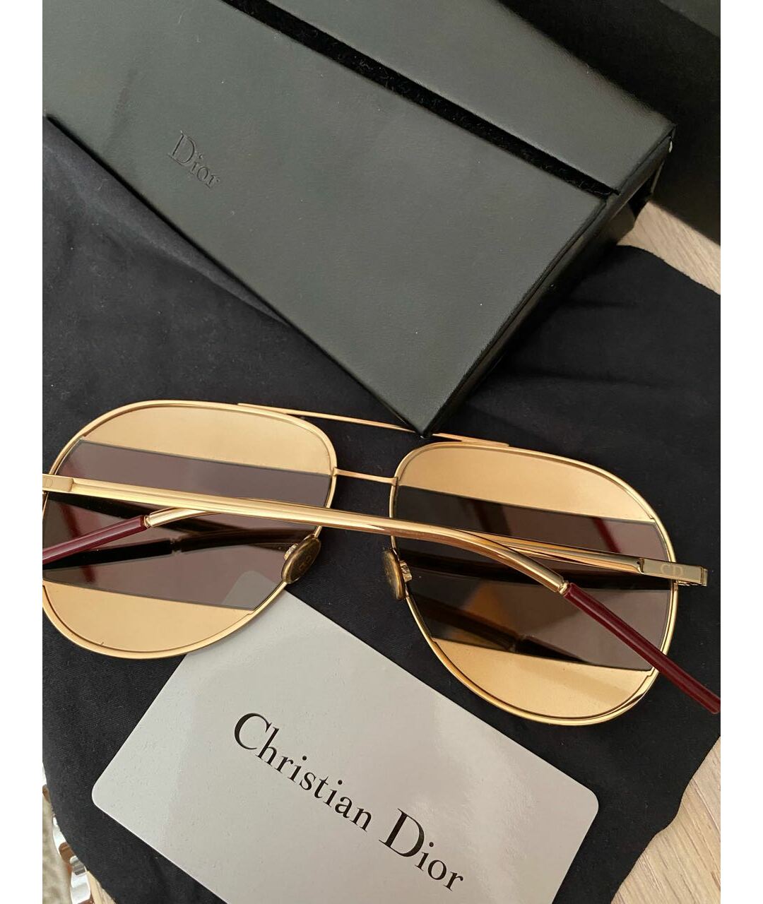 CHRISTIAN DIOR PRE-OWNED Золотые металлические солнцезащитные очки, фото 4