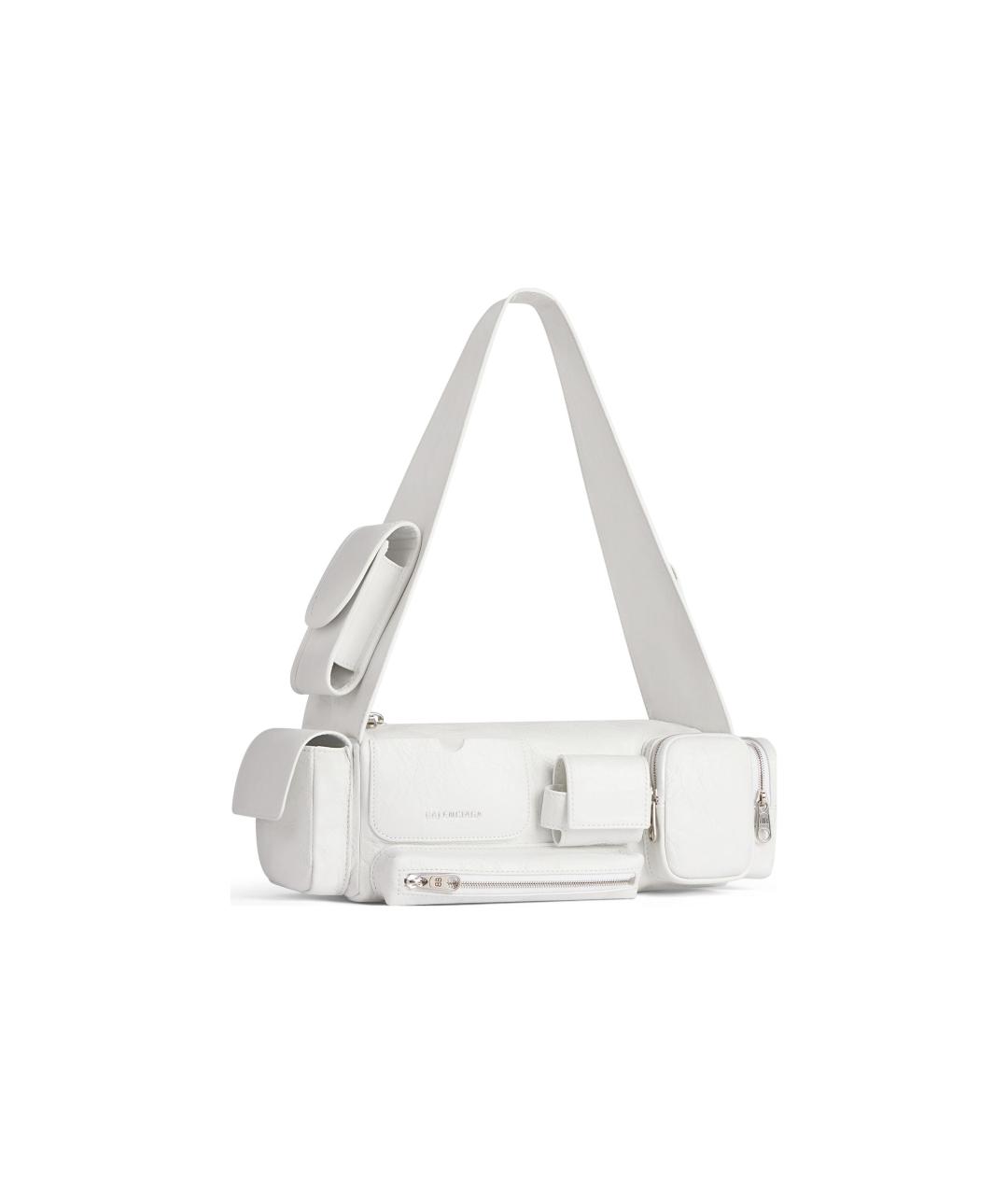 BALENCIAGA Белая кожаная сумка через плечо, фото 2