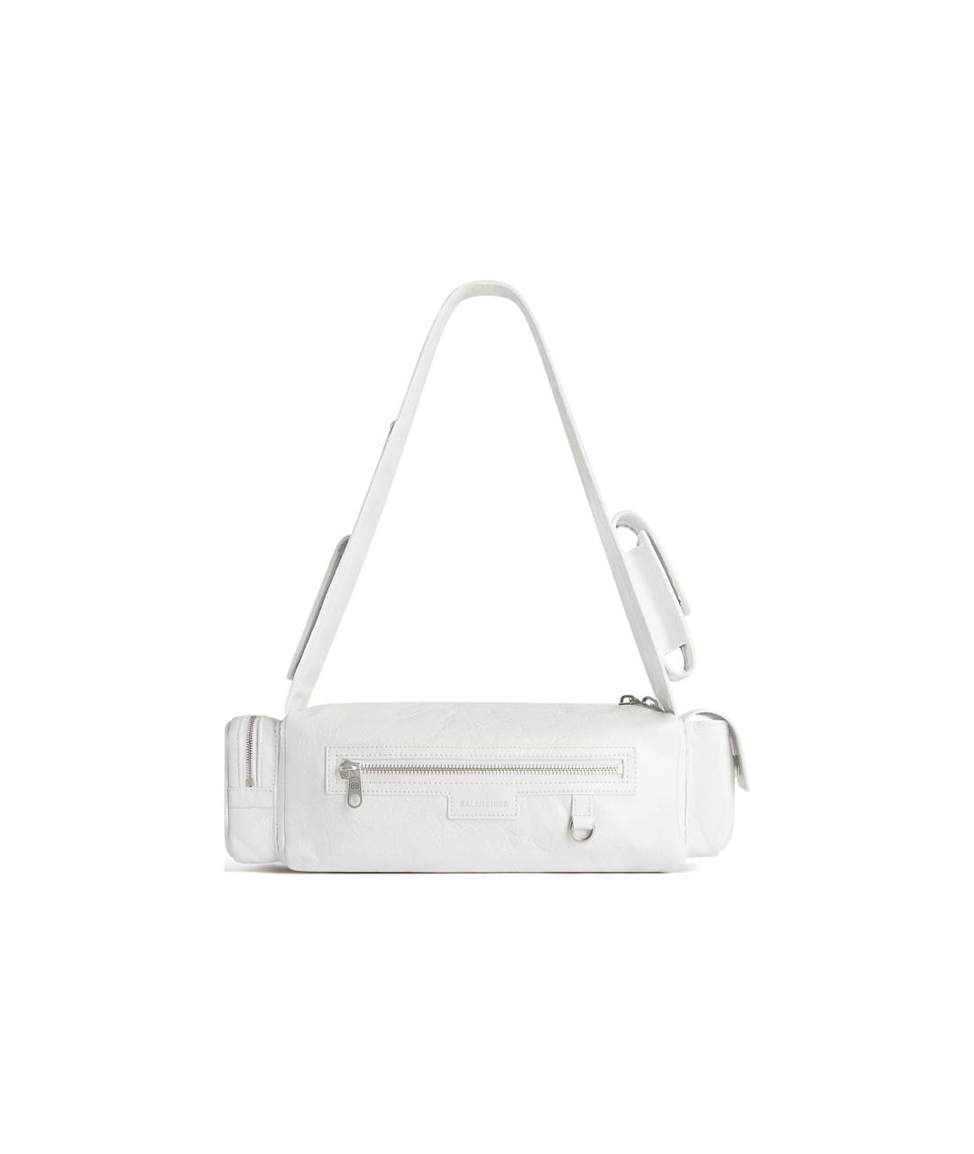 BALENCIAGA Белая кожаная сумка через плечо, фото 4
