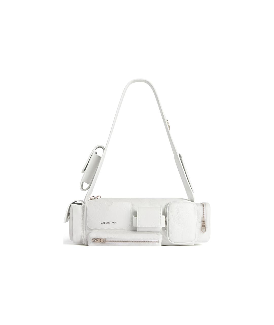 BALENCIAGA Белая кожаная сумка через плечо, фото 1