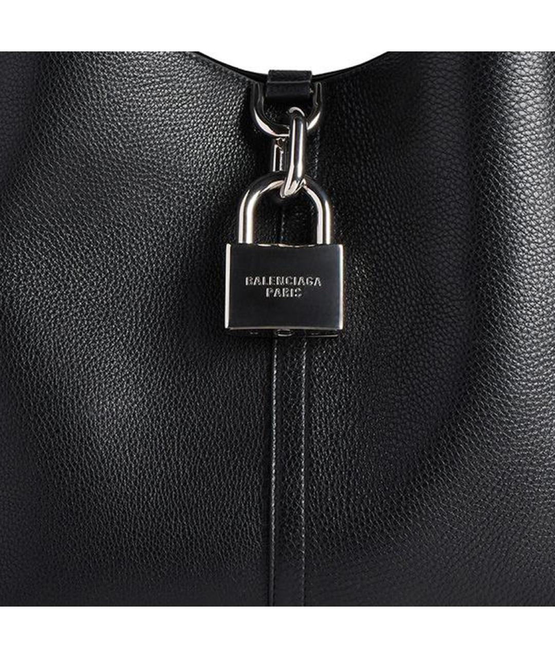 BALENCIAGA Черная кожаная сумка через плечо, фото 5