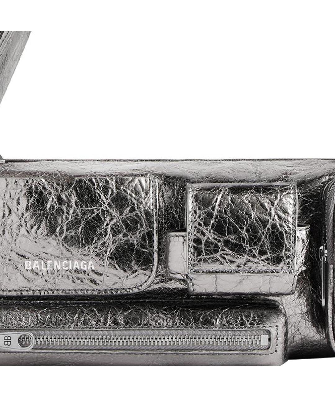 BALENCIAGA Серебряная сумка через плечо, фото 5