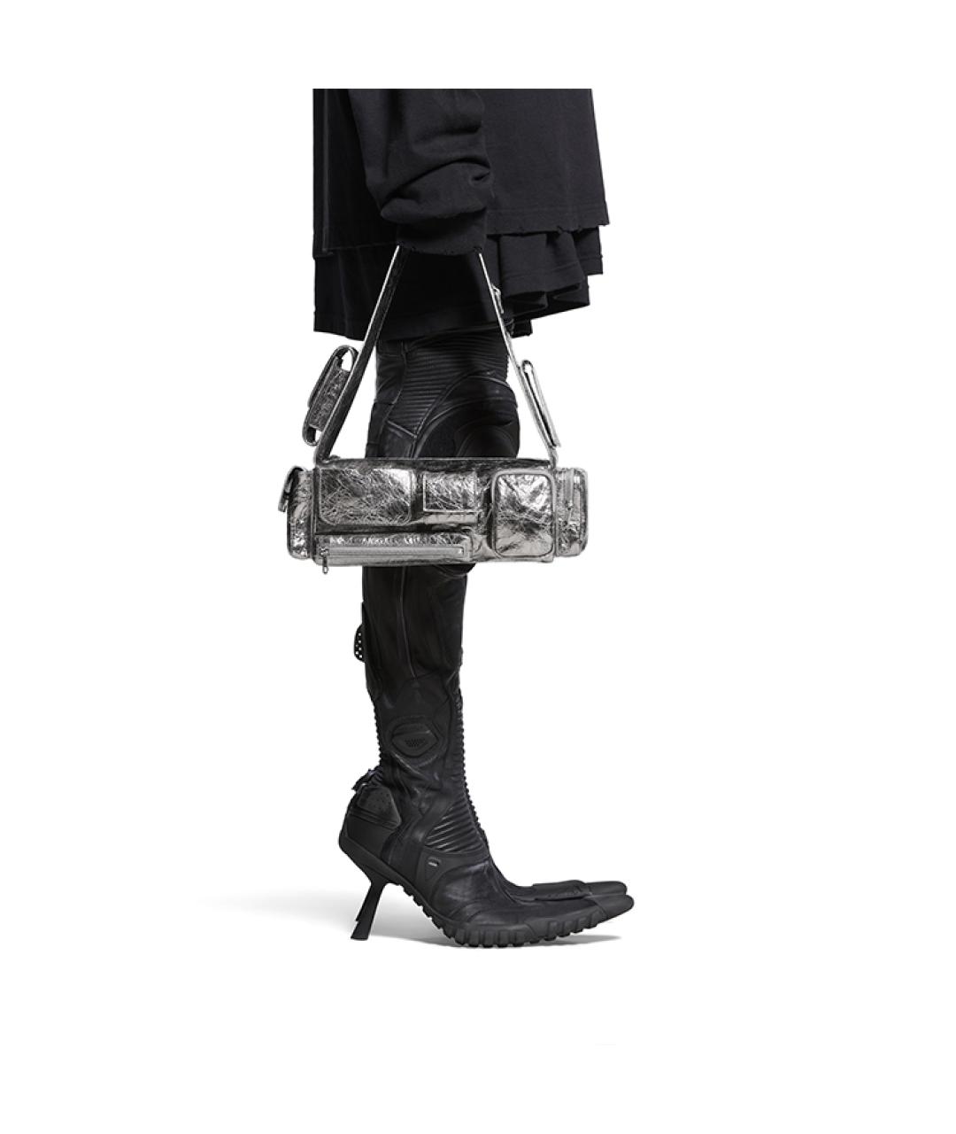 BALENCIAGA Серебряная сумка через плечо, фото 6