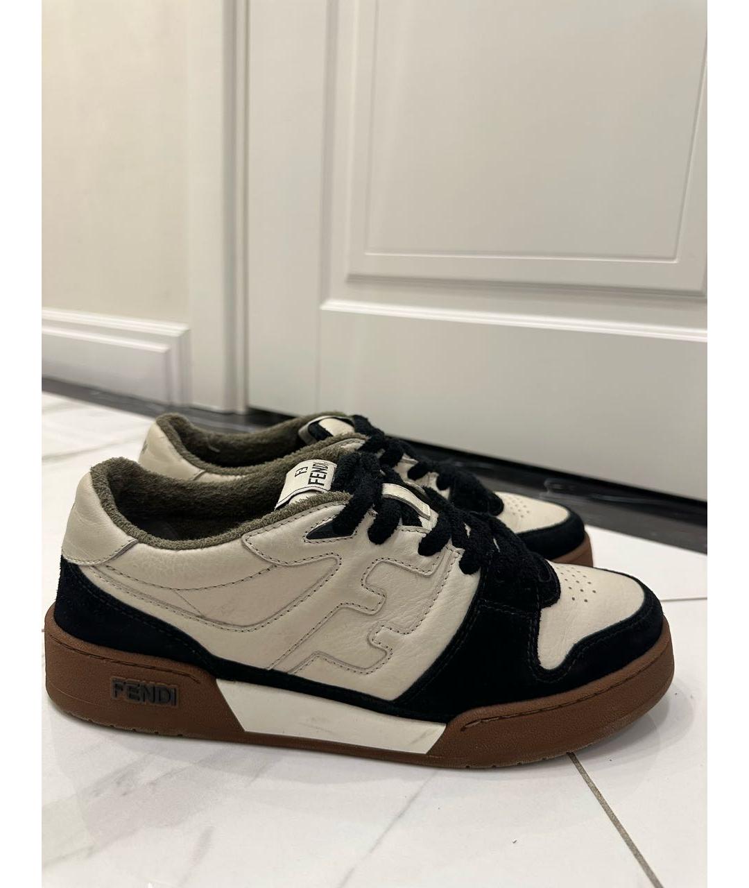 FENDI Мульти кожаные кроссовки, фото 4