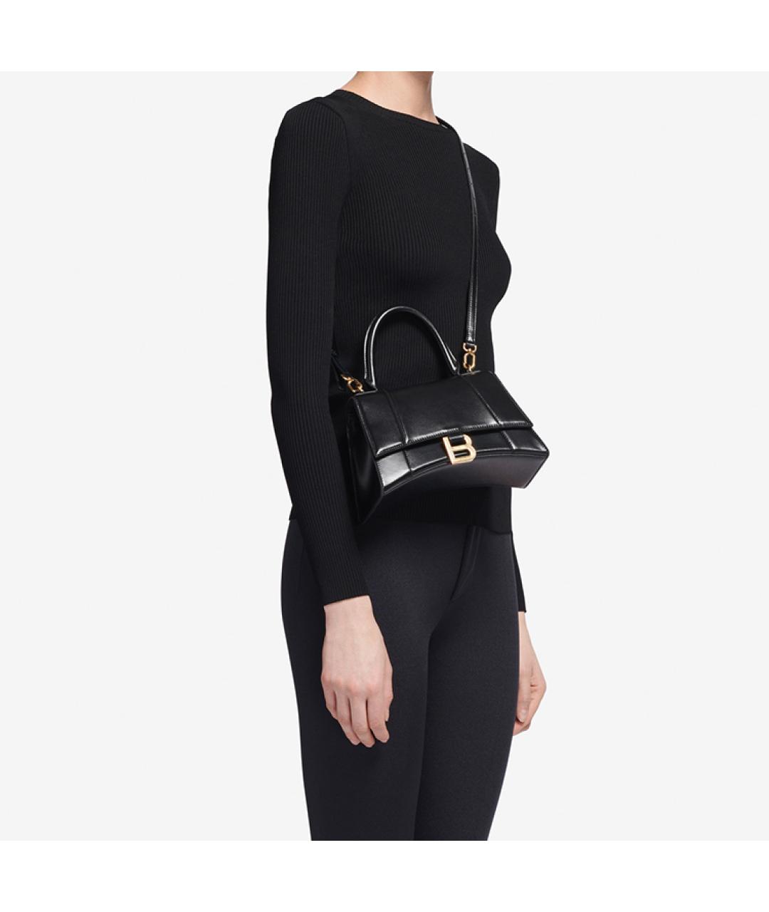 BALENCIAGA Черная кожаная сумка через плечо, фото 7