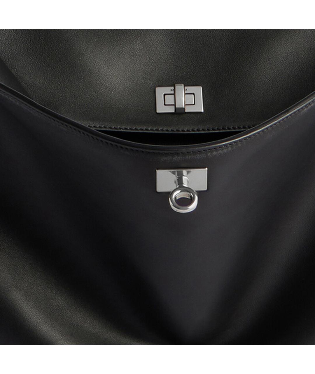 BALENCIAGA Черная кожаная сумка через плечо, фото 6