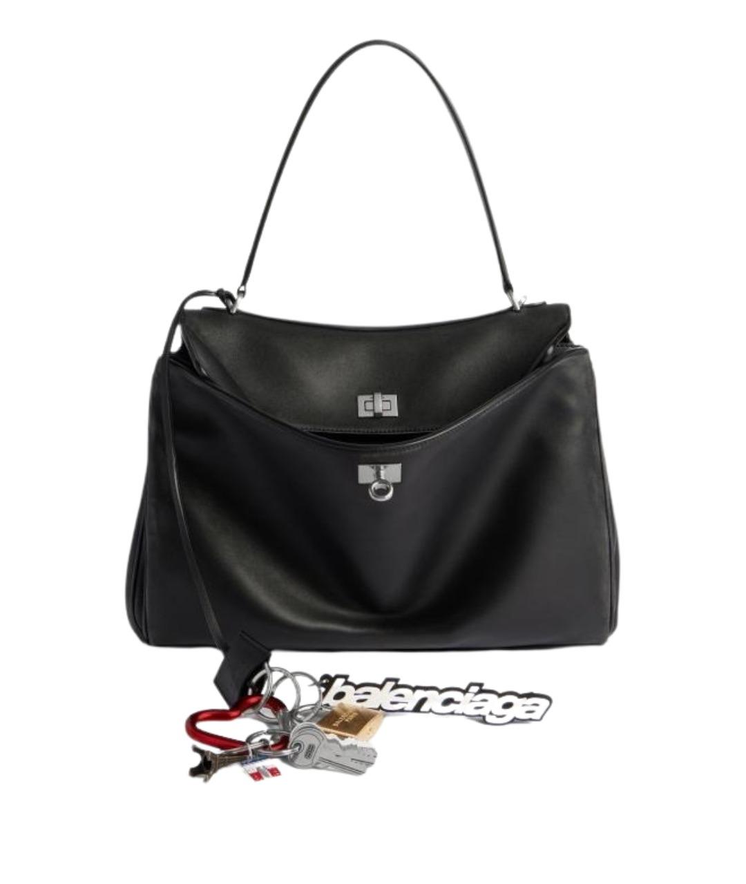 BALENCIAGA Черная кожаная сумка через плечо, фото 1