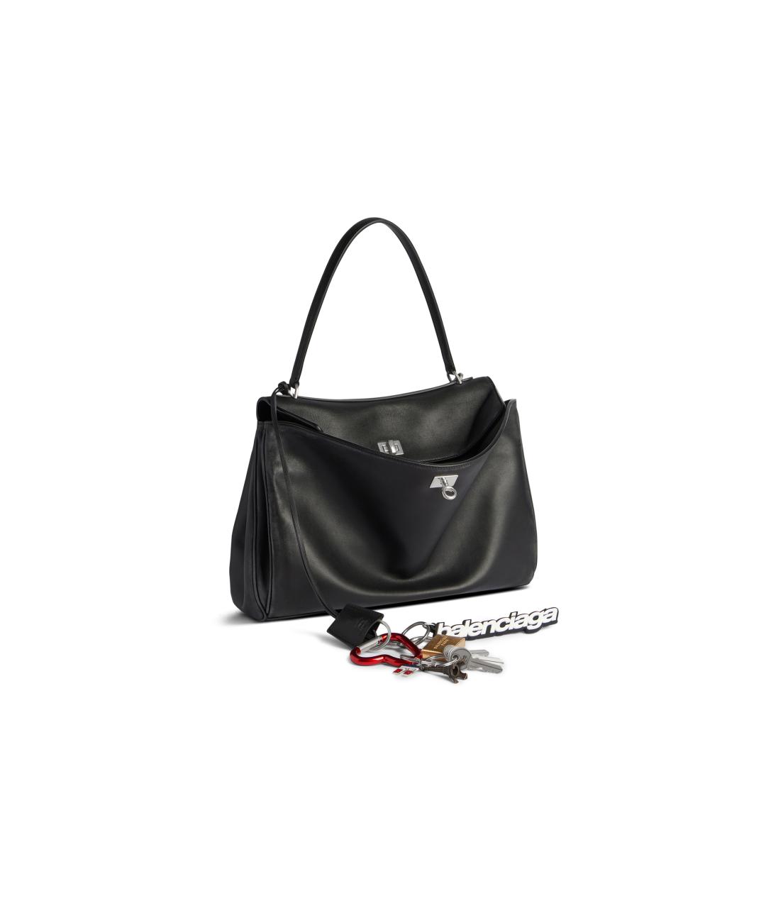 BALENCIAGA Черная кожаная сумка через плечо, фото 2