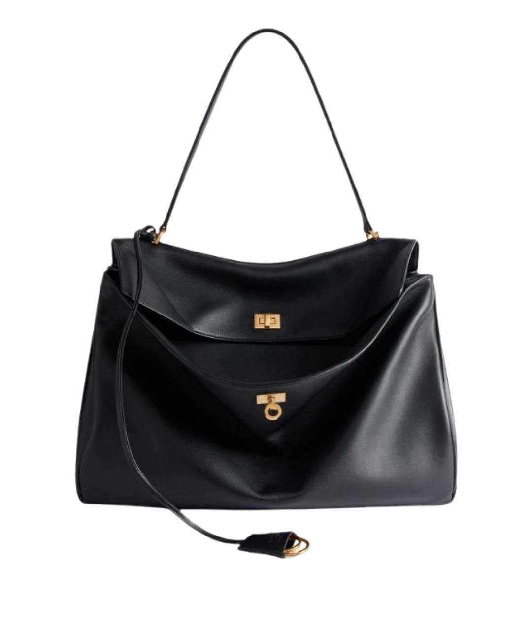 BALENCIAGA Черная кожаная сумка через плечо, фото 1