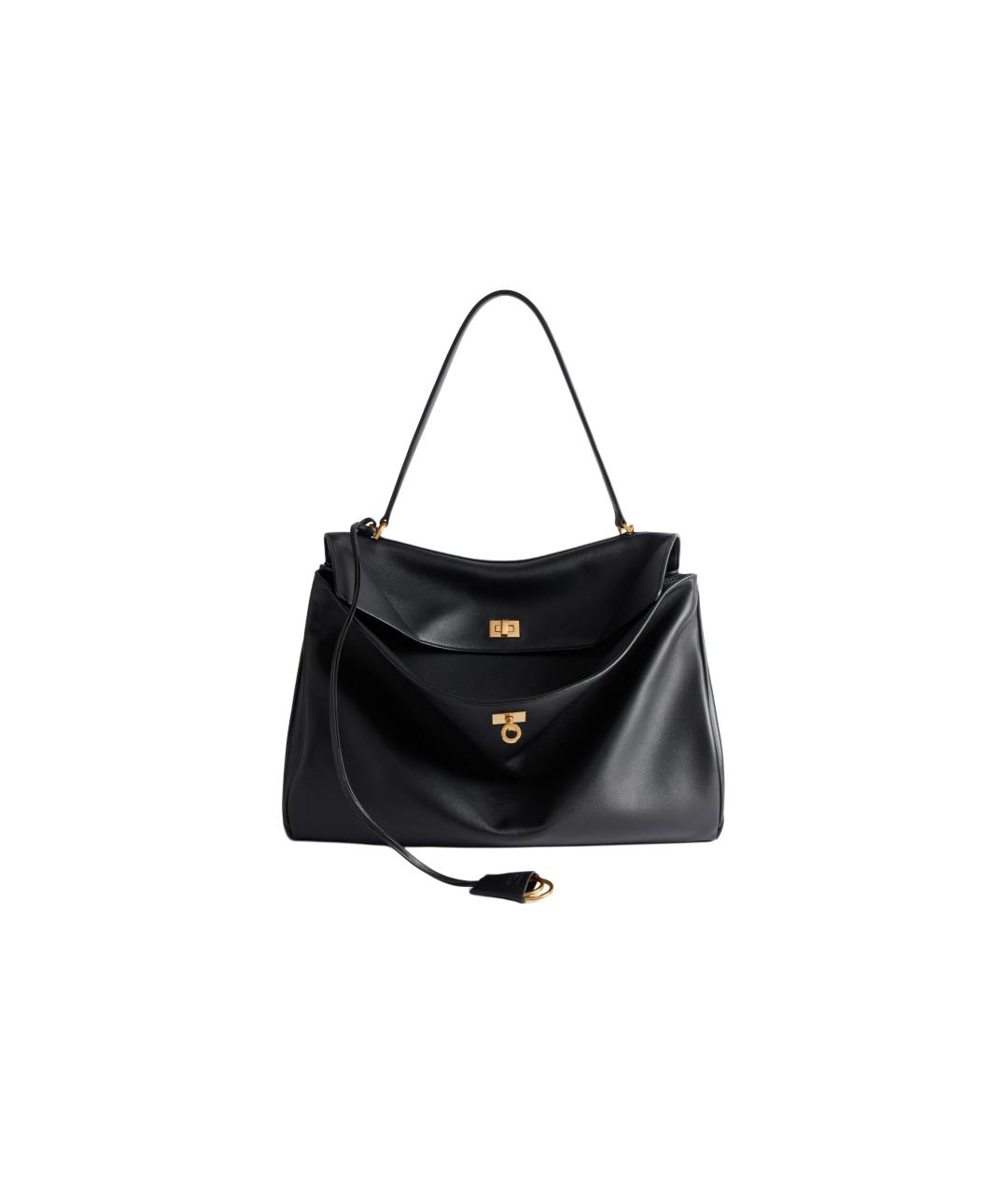 BALENCIAGA Черная кожаная сумка через плечо, фото 7