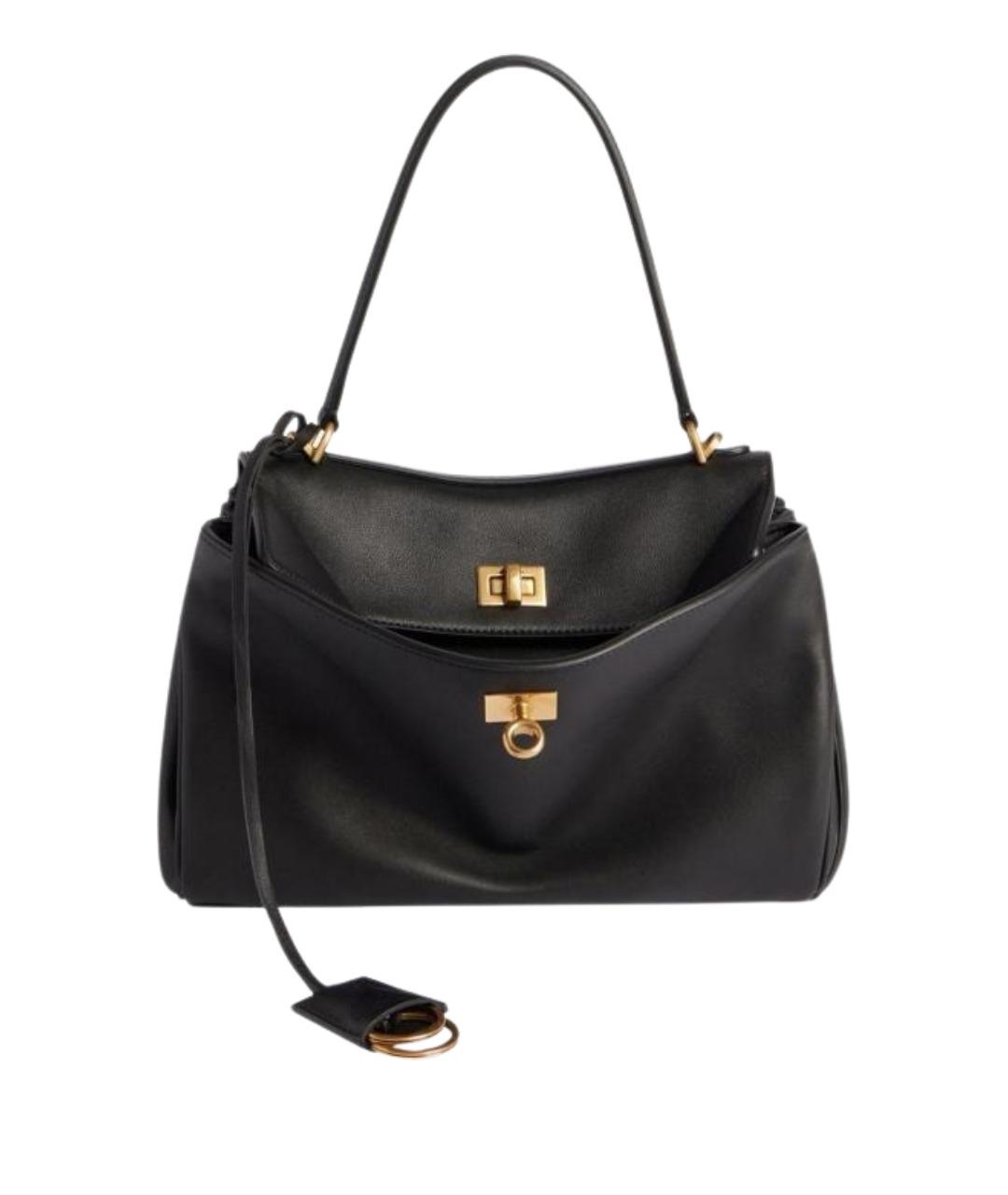 BALENCIAGA Черная кожаная сумка через плечо, фото 1