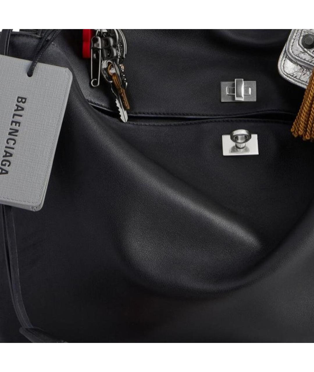 BALENCIAGA Черная кожаная сумка через плечо, фото 6