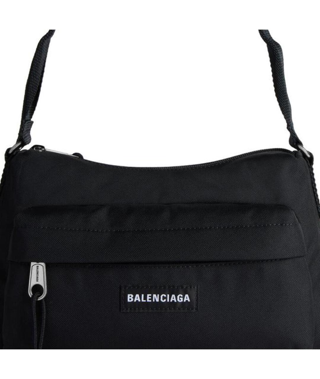 BALENCIAGA Черная тканевая сумка на плечо, фото 5